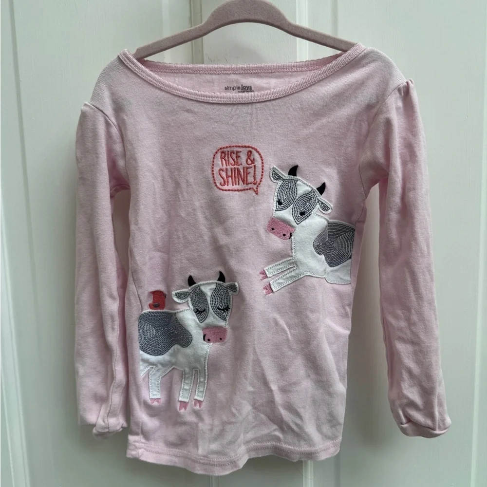 Simple Joys by Carter’s 4T Girls Rise & Shine Cow Long Sleeve Pajama Top